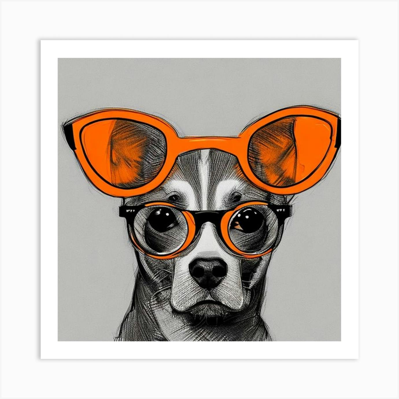 Dog with sale glasses art