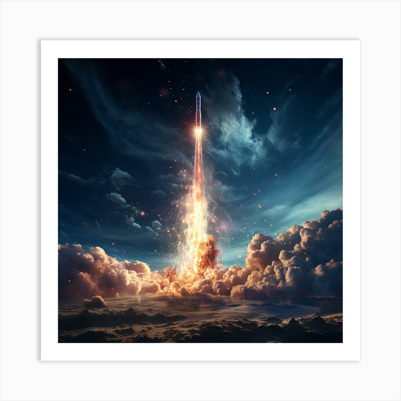 Space Rocket Launch Art Print By Neillaw08 Fy