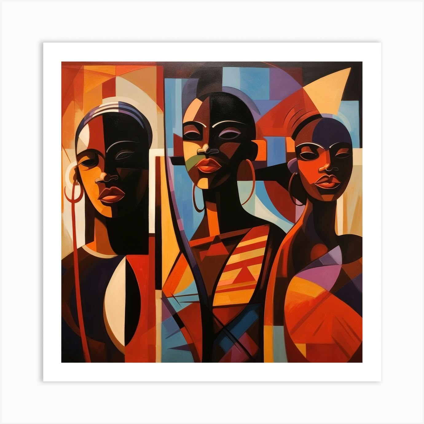 ARTISTC IMPRESSIONS INC popular #1380753 CERTIFIED SIGNED PAINTING THREE AFRICAN WOMEN