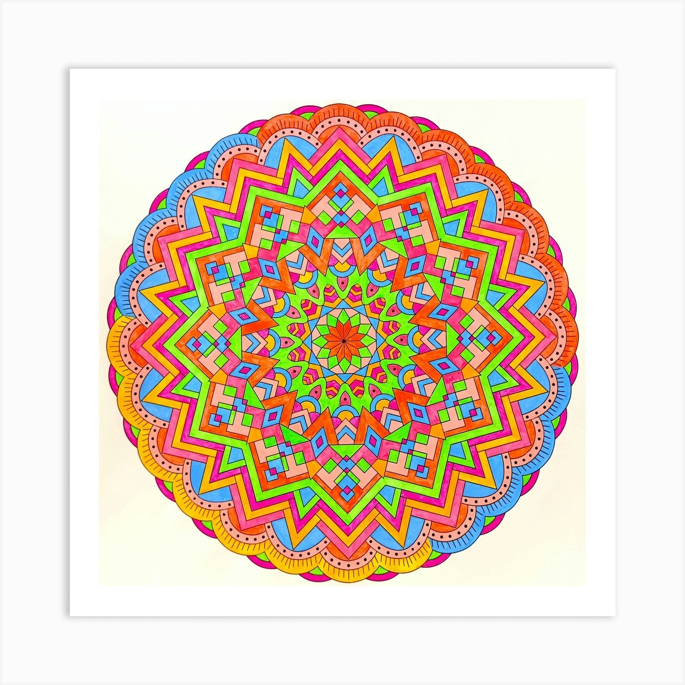 Mandala Prayer Beads Art Print by Art Spirit - Fy