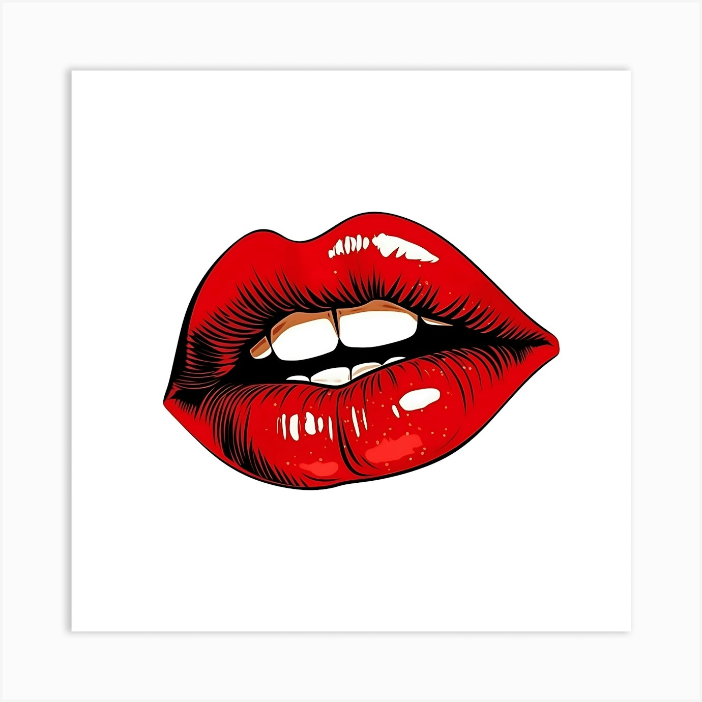Pop Art Red Lips Art Print By Madre Luna Fy