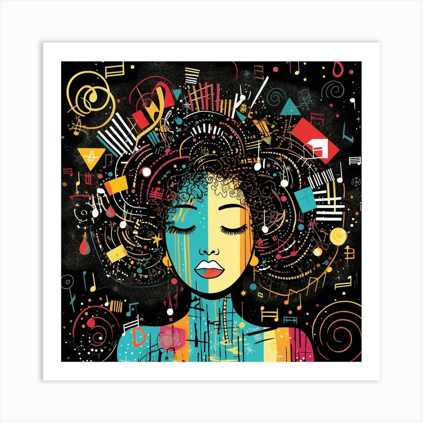 Music Girl Art Print by Bella Luna - Fy