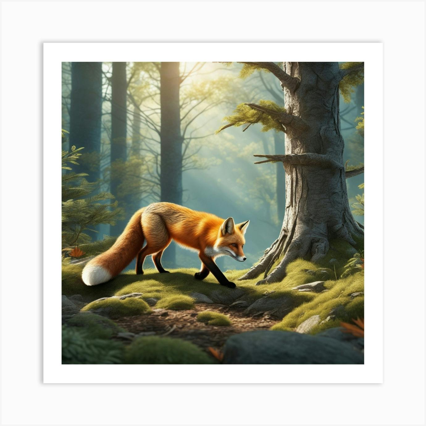 Swinging Fox...fine art cheapest giclee print