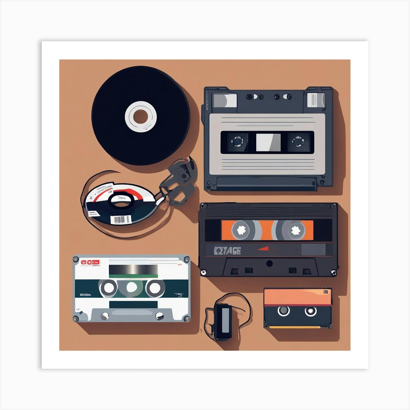 3' Cassette Tape Retro Canvas shops Painting