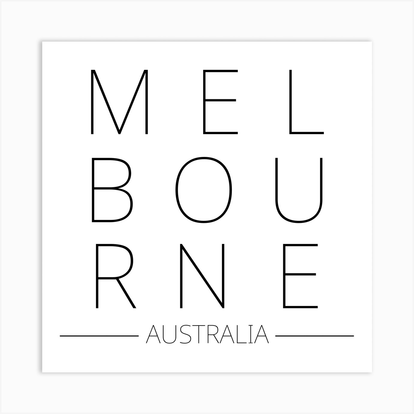 Melbourne Australia Typography City Country Word Art Print by BEHUGNE Fy
