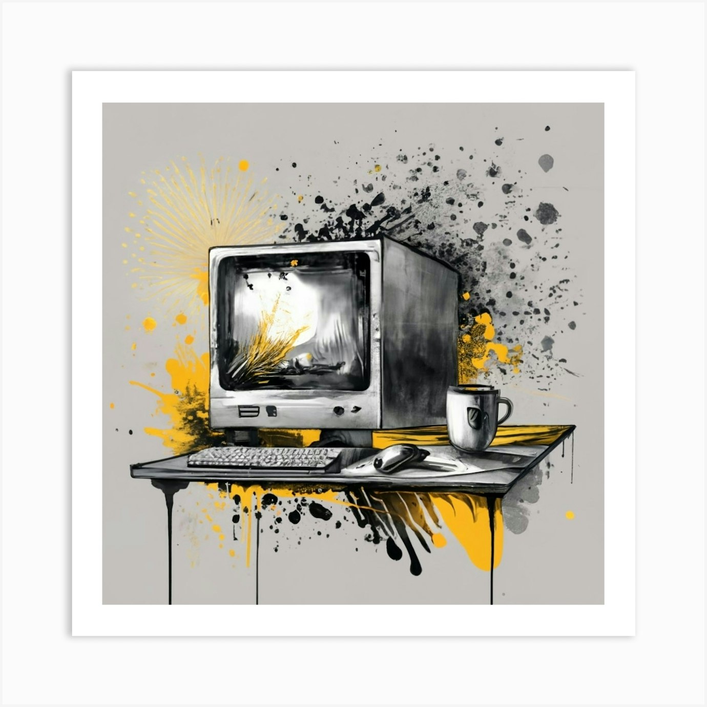 Computer Monitor Art Print by balram giri Fy