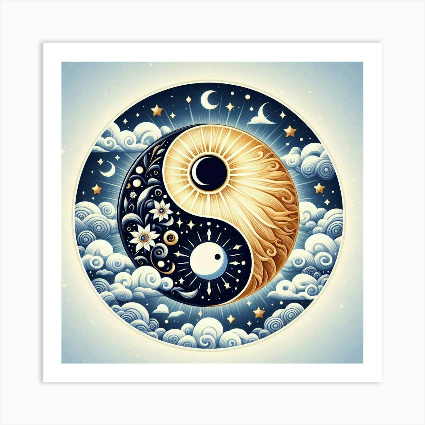 Yin Yang 2 Art Print by Creative Creation - Fy