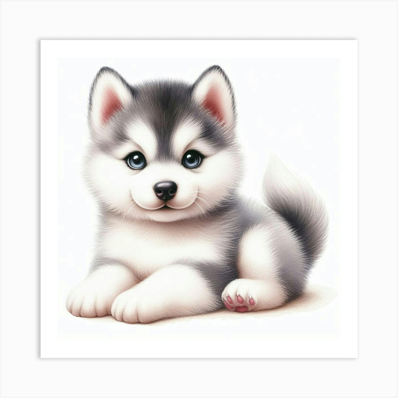 Cute hot sale husky art