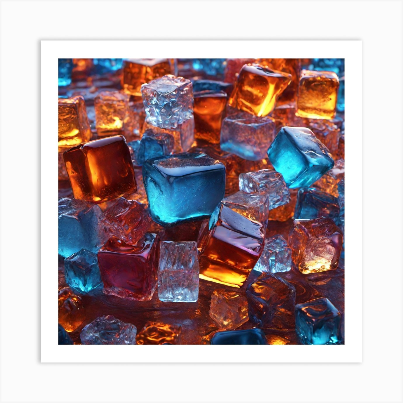 Ice Cubes Art Print by Majorilla Fy