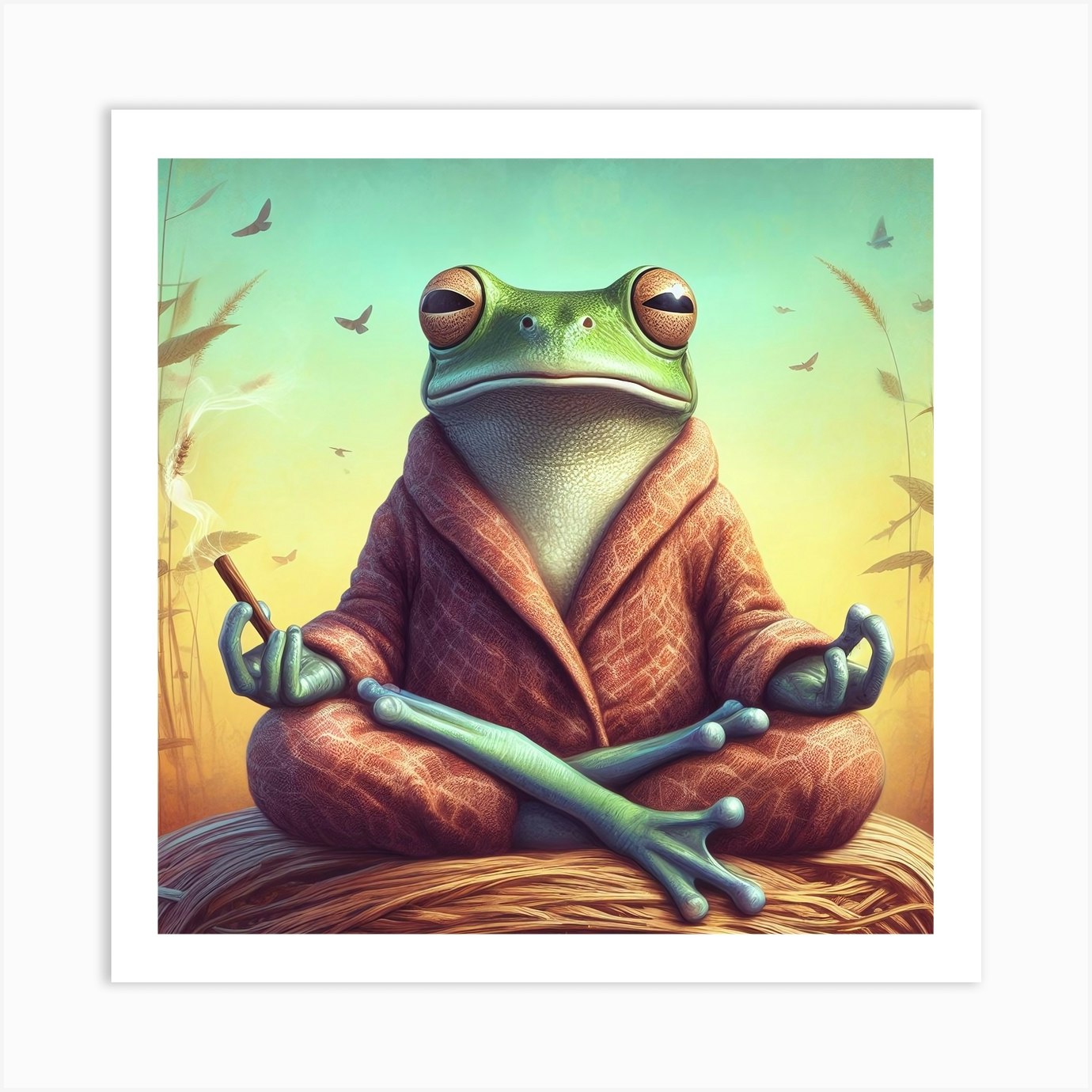 Frog Meditation 3 Art Print by Surajpro - Fy