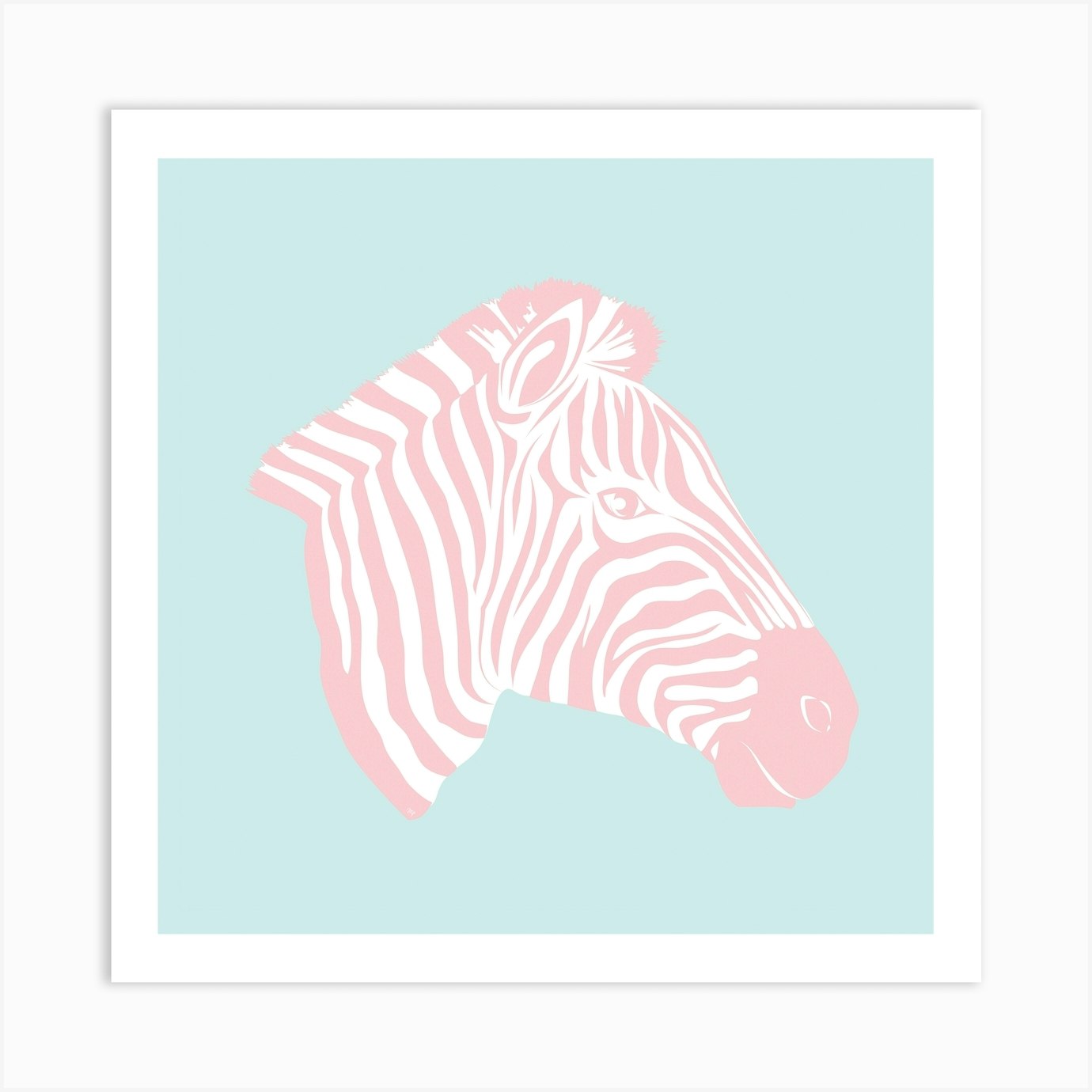 Sweet Pink Zebra Art Print by Martina Fy