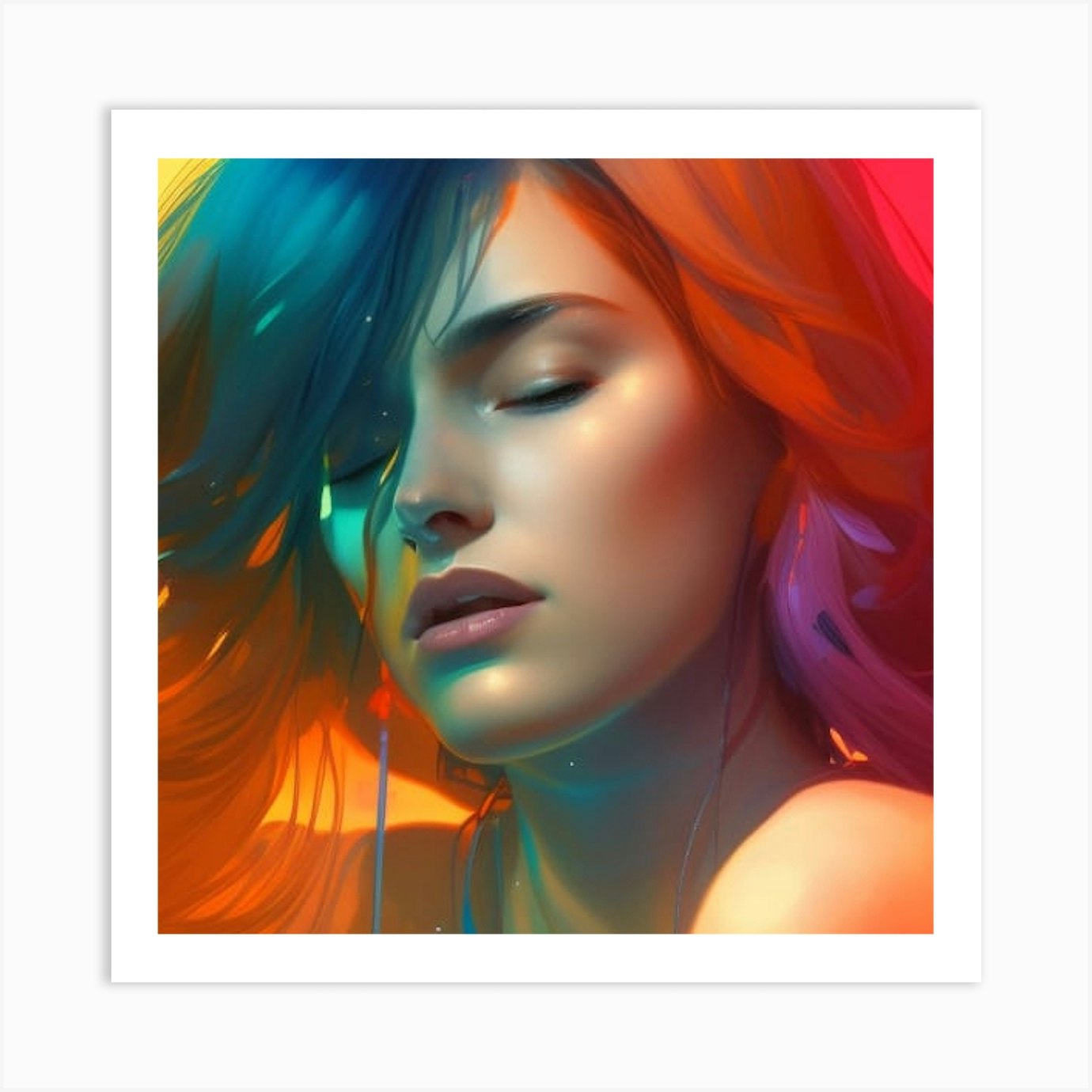 Colorful Girl Art Print by VanRon - Fy