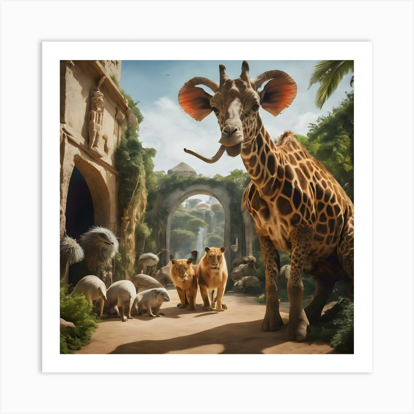 Surreal Zoo Inspired By Dali 2 Art Print by Euro73_ - Fy