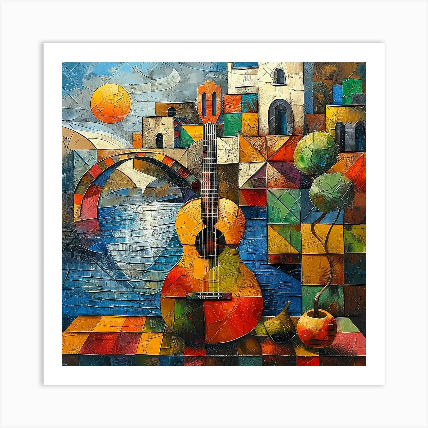 Guitar In The Sun Art Print by Pierce Millington Gallery - Fy
