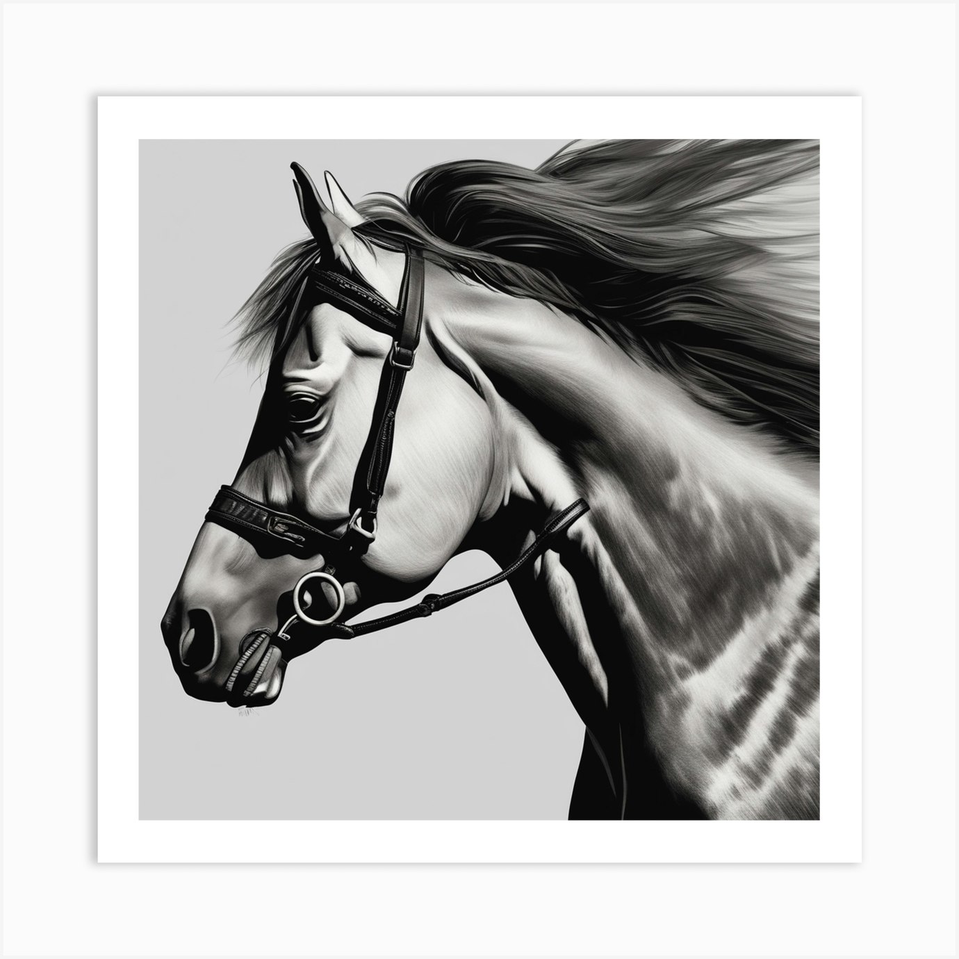 Horse Head 3 Art Print by Pat4U - Fy