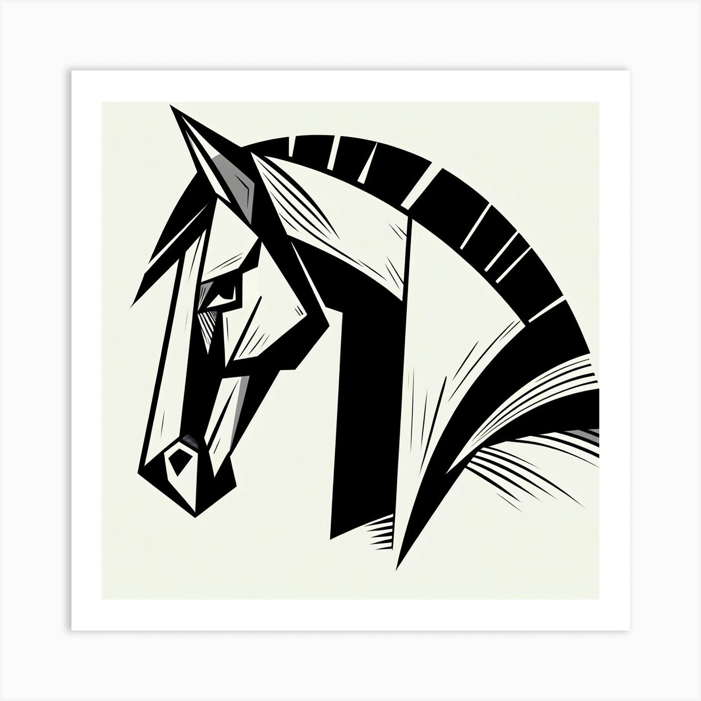 Horse Head Art Print by Colourful creations Fy