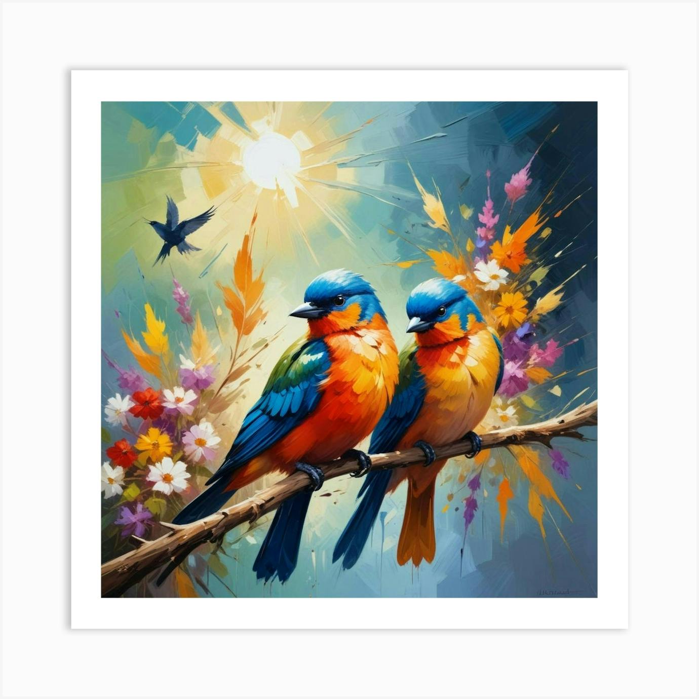 Hotsell Summer birds painting