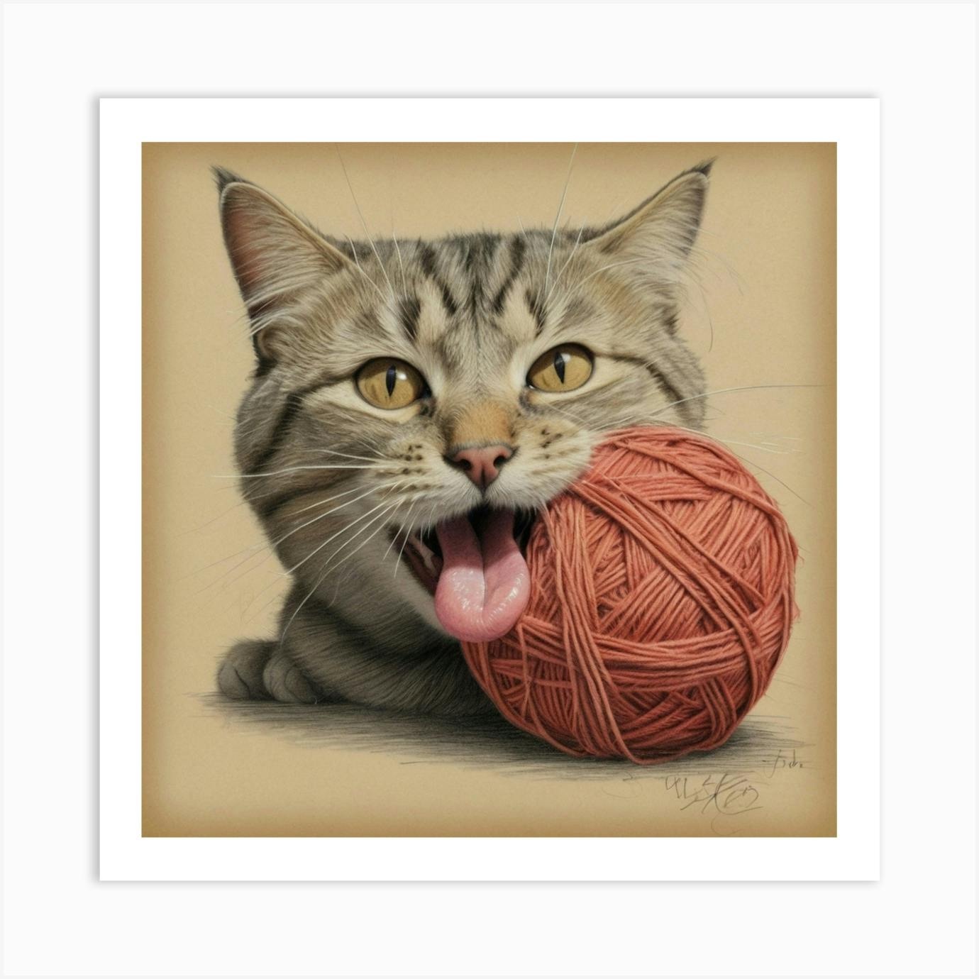 Cat yarn ball discount