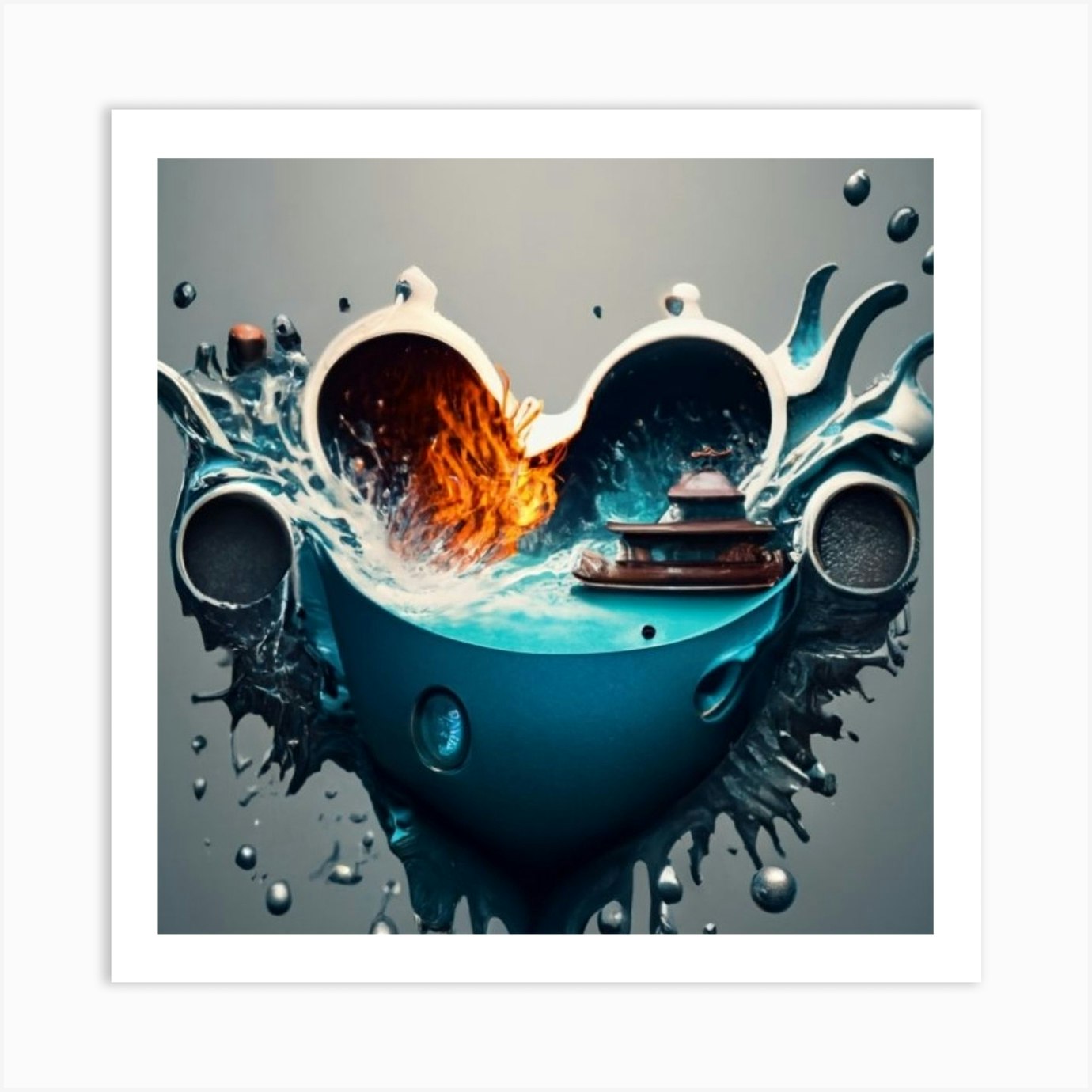 Gray color resembles a heart-shaped wallpaper 8 Art Print by Hasnany 33 ...