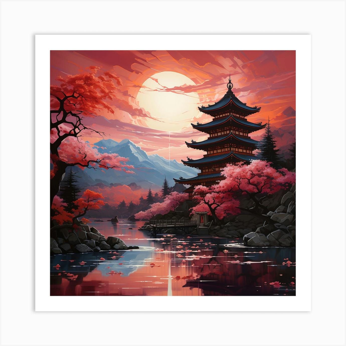 Japanese Pagoda Art Print by PrintsBySMP - Fy