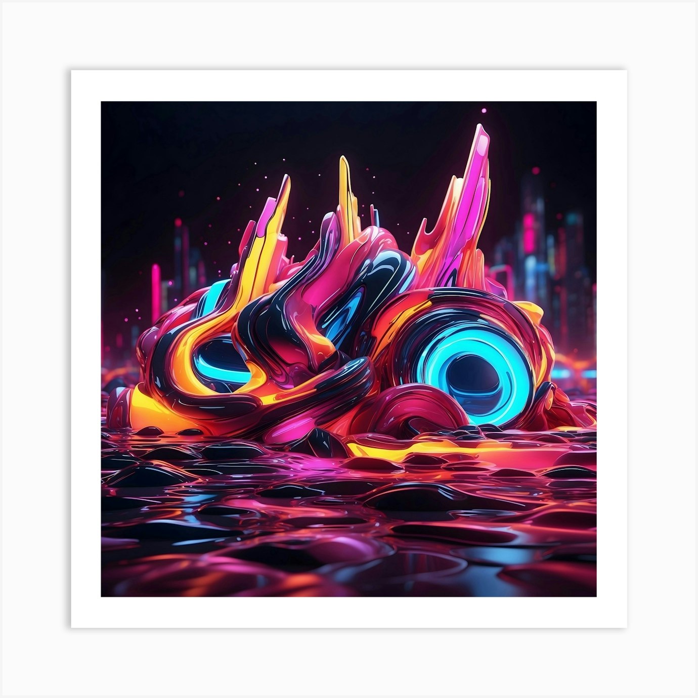 Neon Abstract Art Art Print By Ishwar Creation Fy 