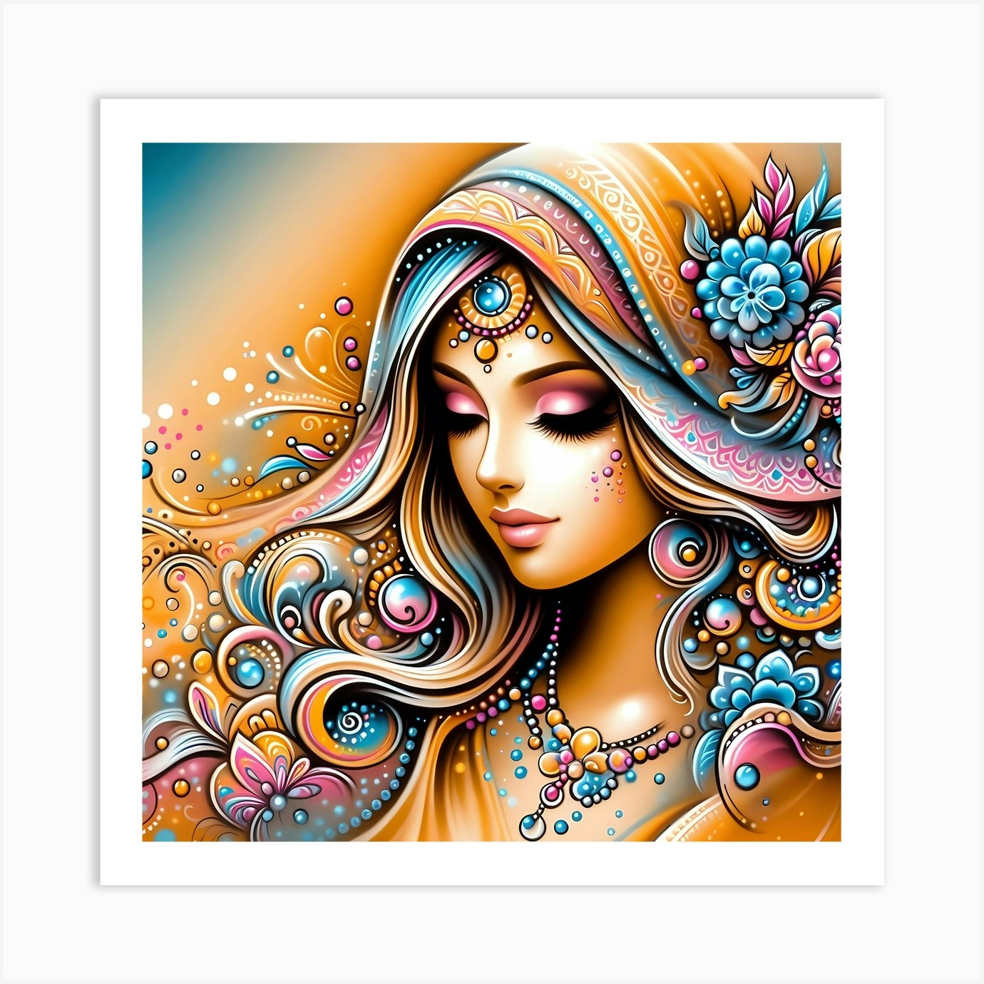 Hindi Painting Art Print By Vitalka Fy