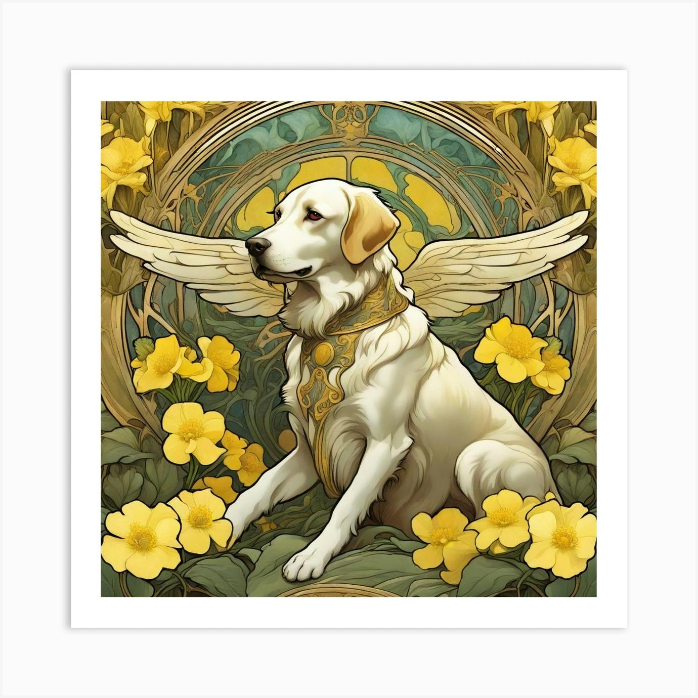 Golden Retriever Angel Art Print by Jan Morris - Fy