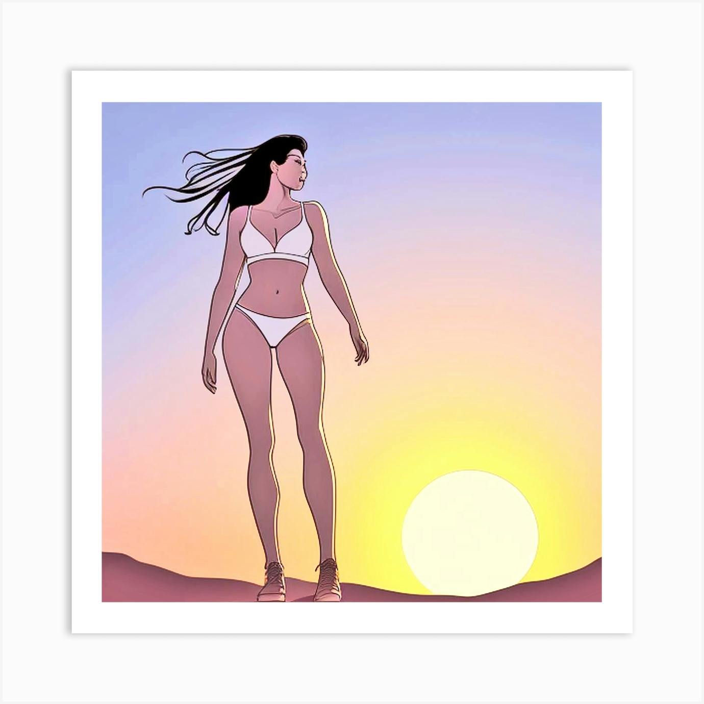 Woman In Bikini Art Print