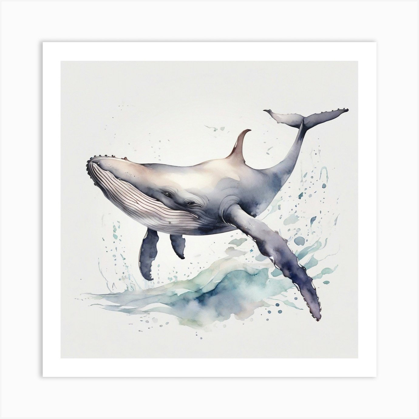 Peaceful Whale Art Print by P&V_printable_art - Fy