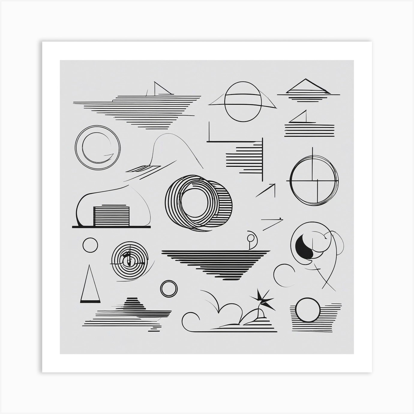Abstract Line Drawings Art Print by GBGA Creations Fy