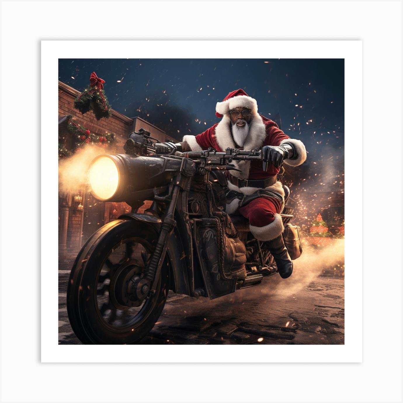 Santa on a motorcycle discount