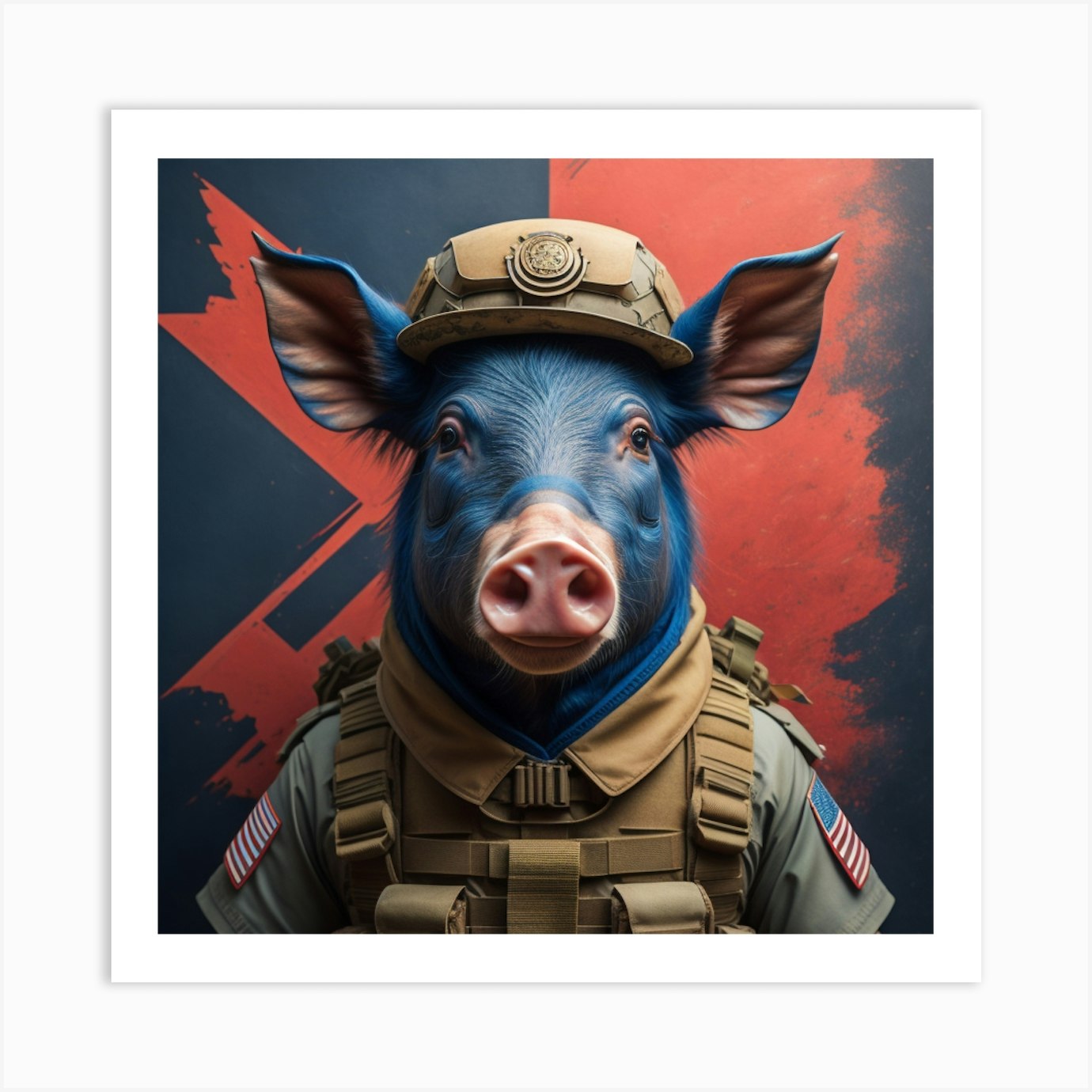 Soldier Pig 4 Art Print By Evuri Fy