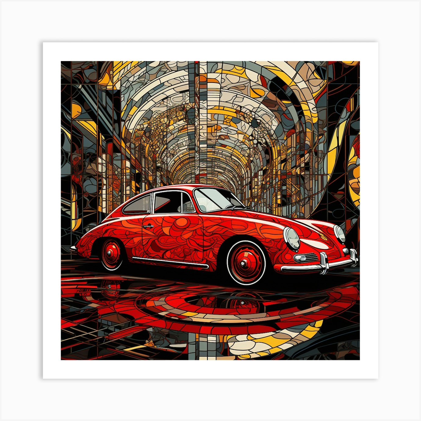 Porsche 356 Art Print by David Arts - Fy