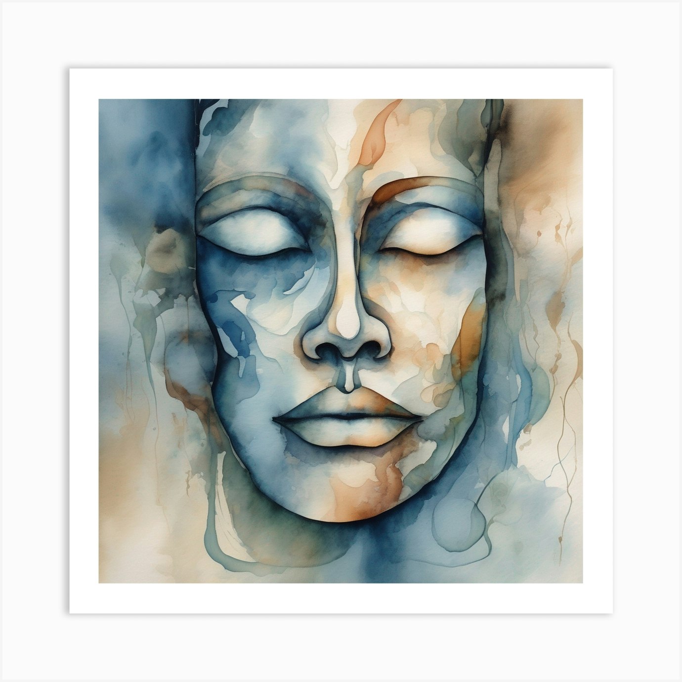 Enigmatic Abstract Face Art Print (3) Art Print by logicx Fy