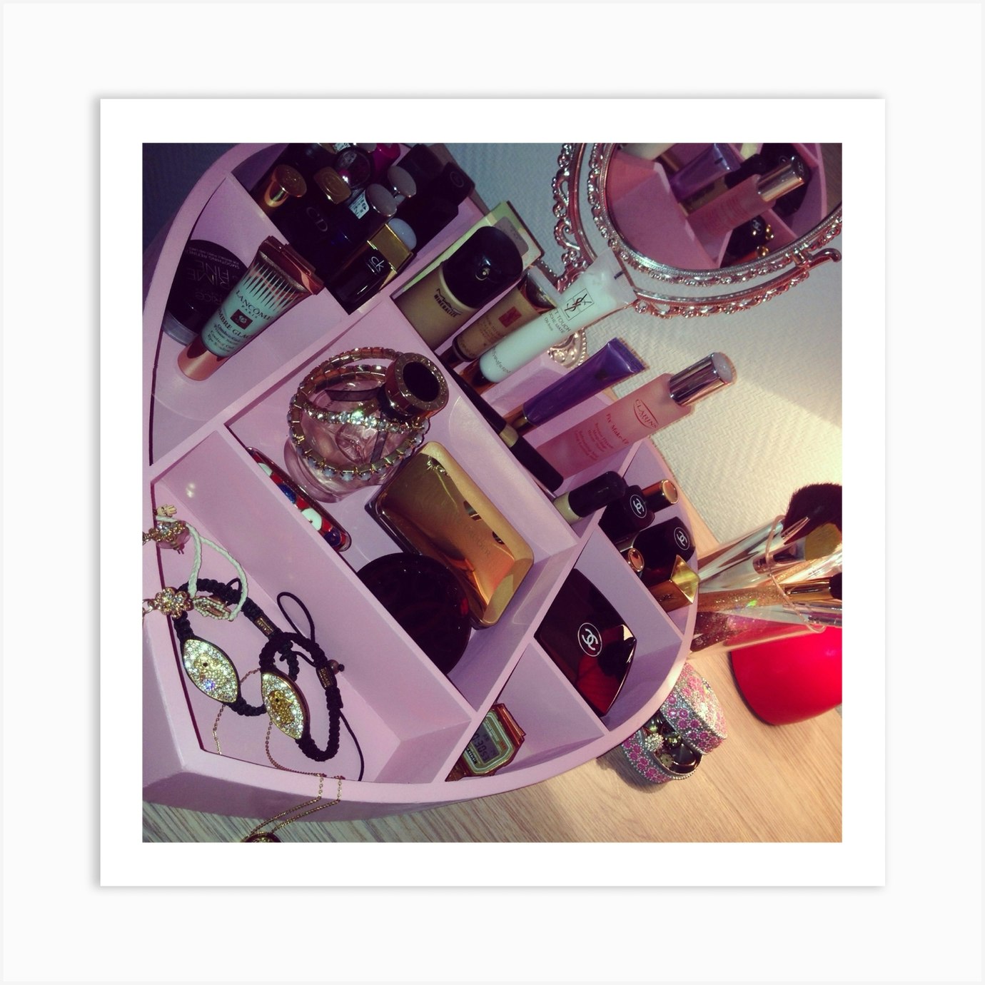 Pink Makeup Vanity Art Print by Masa1 Fy