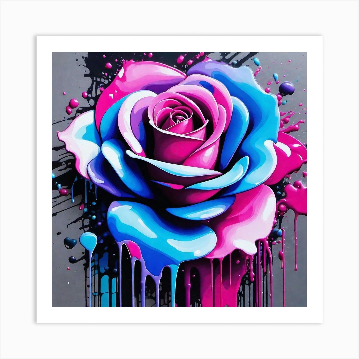 Dripping Rose Art Print by Noctarius - Fy