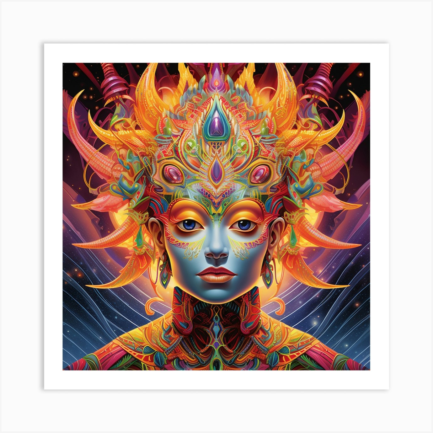 Psychedelic Woman Art Print by David Arts - Fy