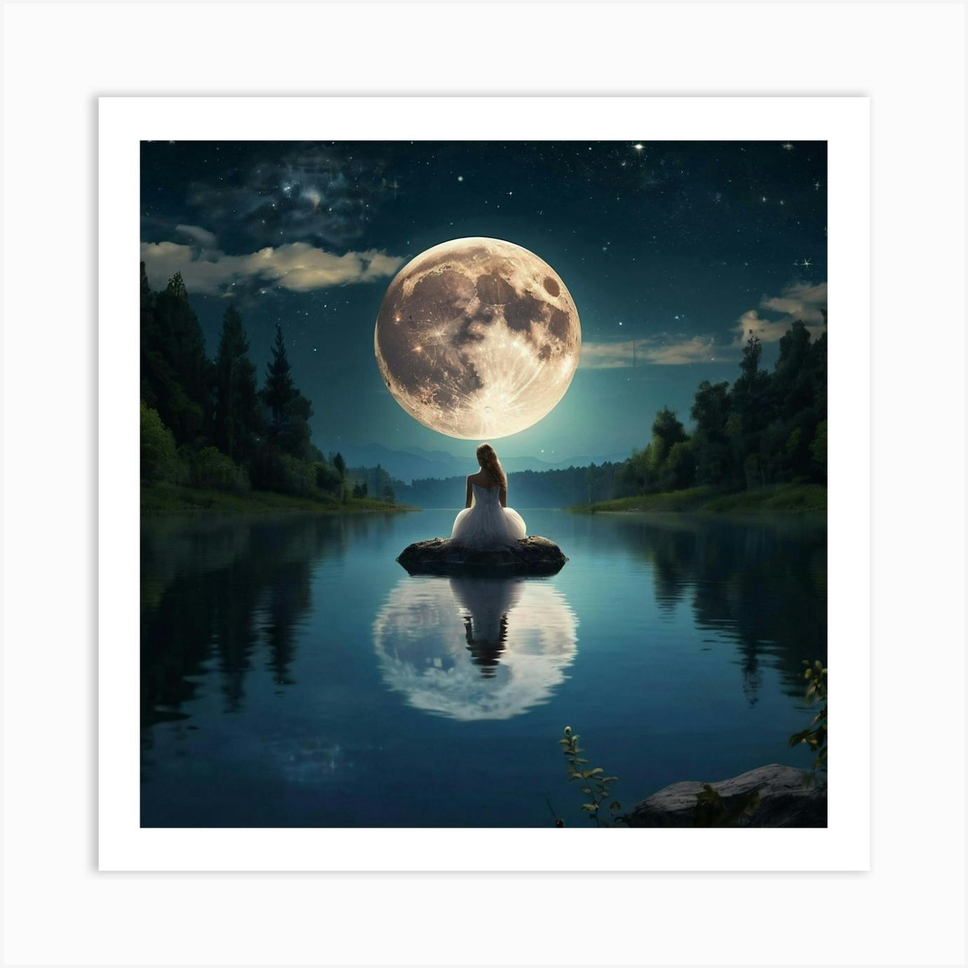 Full Moon Art Print by Visual Essence: By WK - Fy