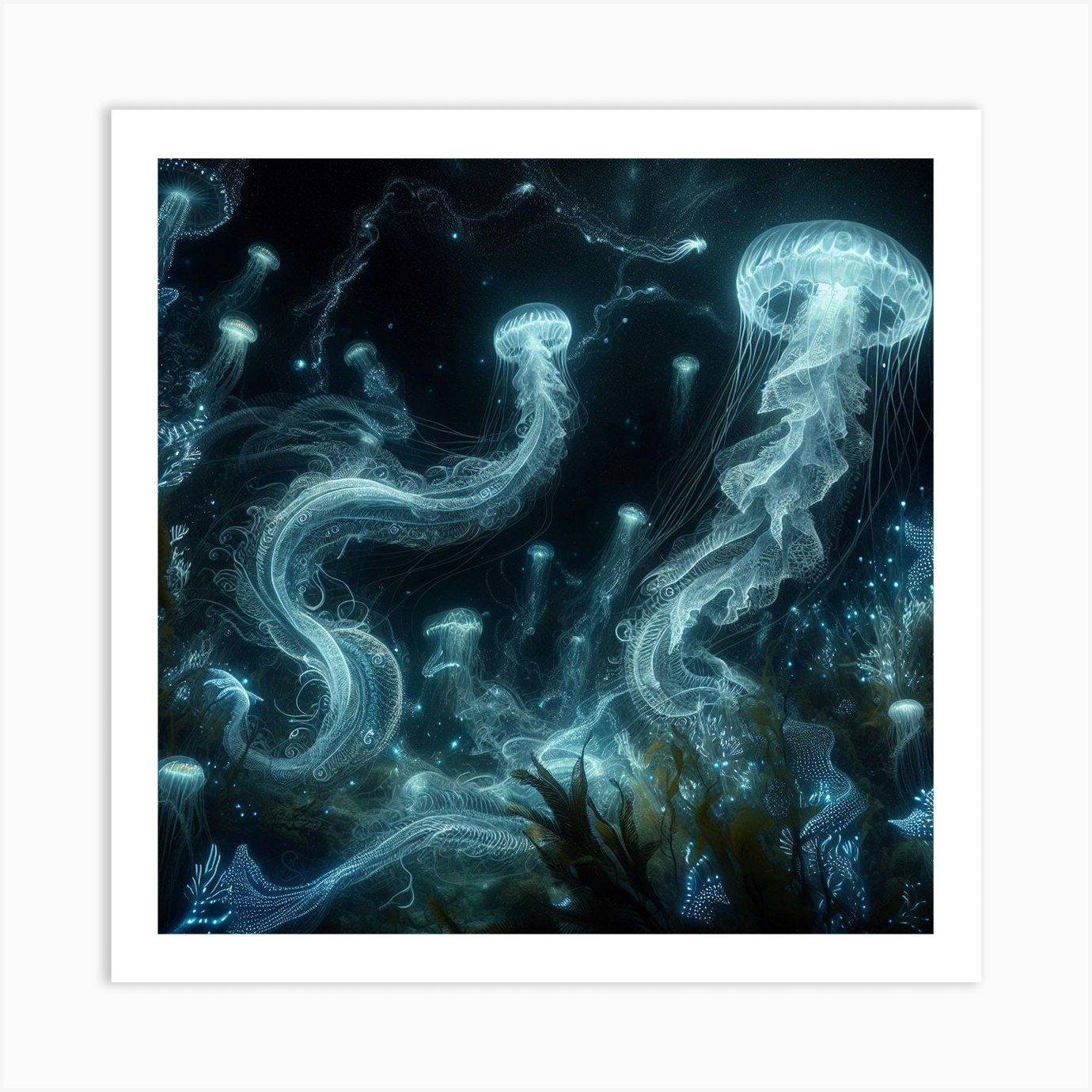 Jellyfish: Whispers of the Deep: Bioluminescent Dreams in Watery Depths ...