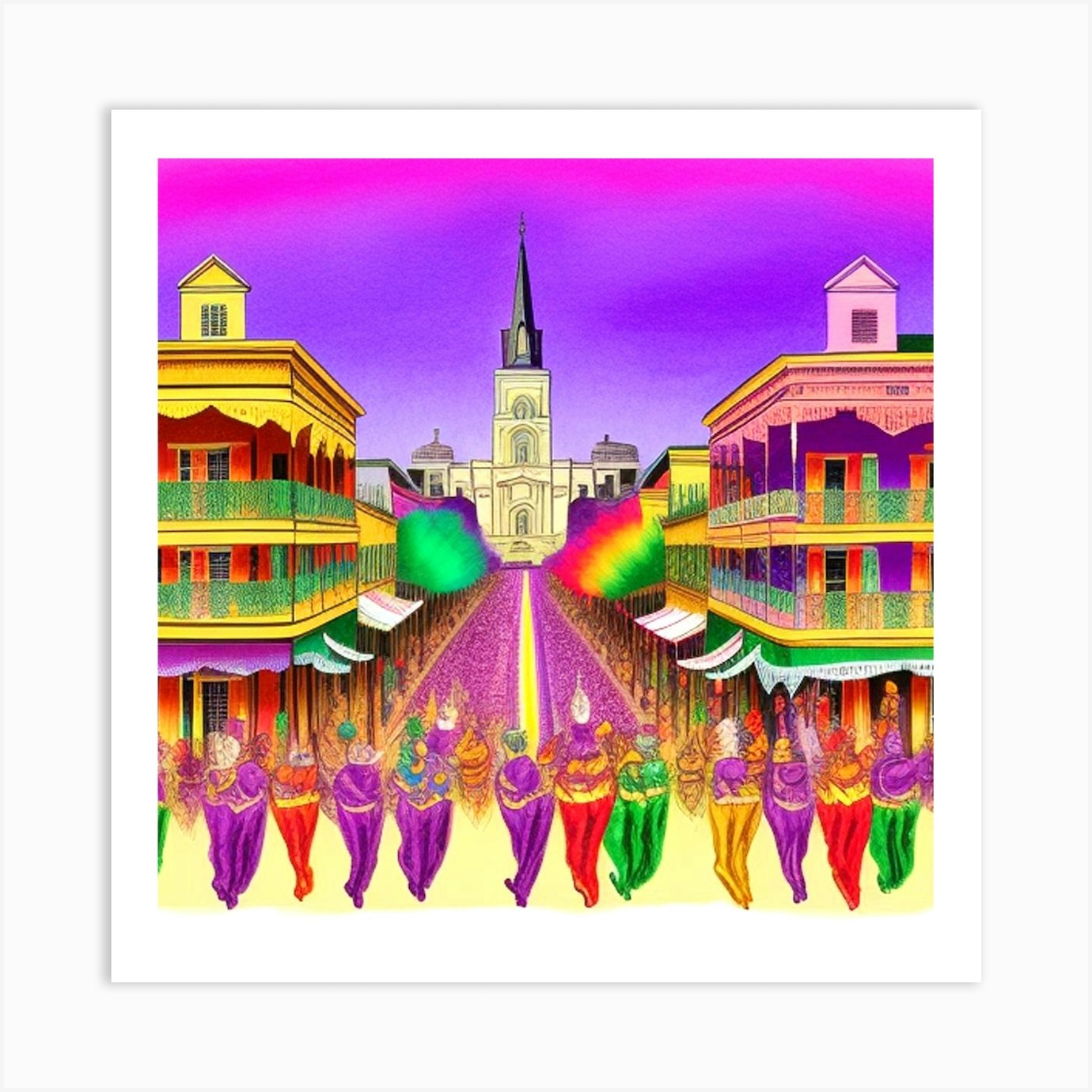 New Orleans Parade Art Print by MdsArts Fy