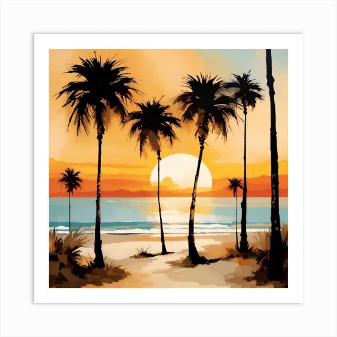 Palm buying Trees with Sunset No Sew Fleece blanket