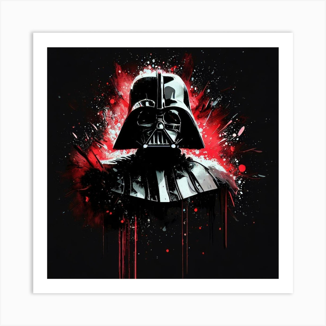 Darth Vader Paint Splatter Art Print Art Print by Maybe Canon - Fy