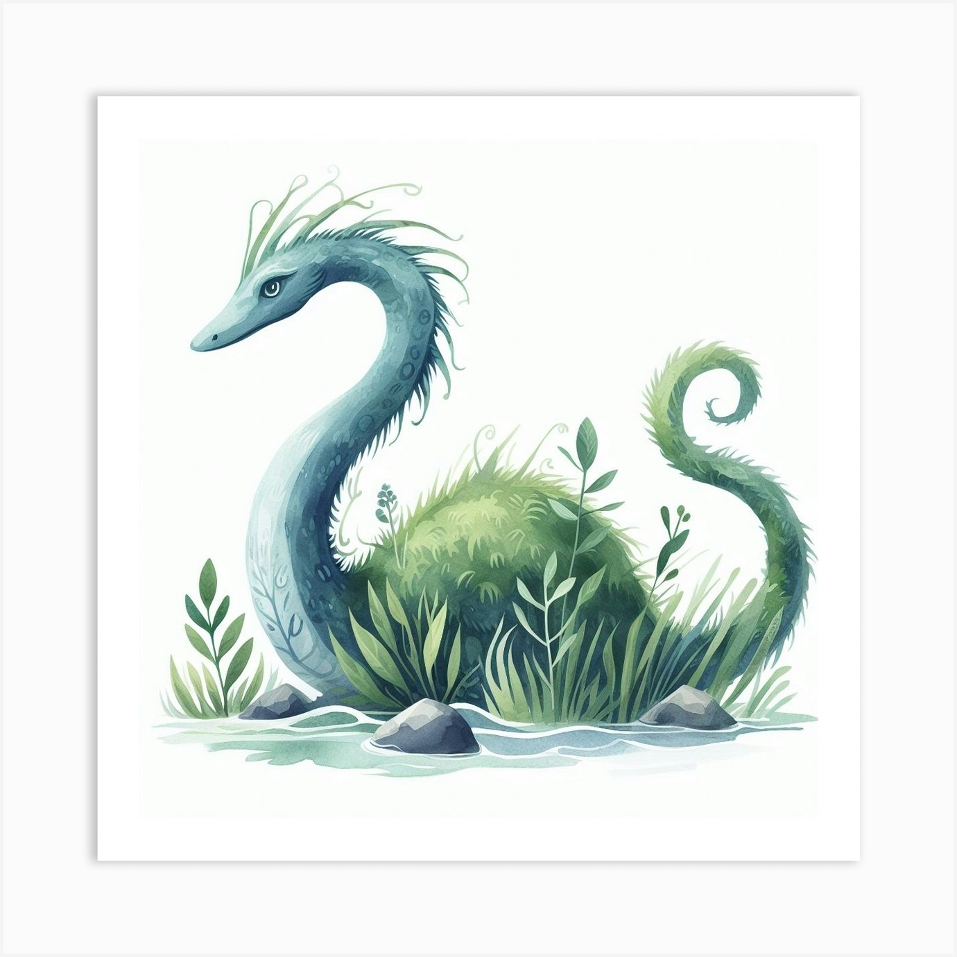 Loch ness monster Art Print by P&V_printable_art - Fy