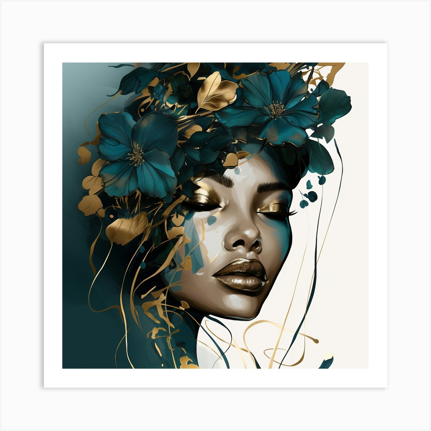 'Blue And Gold' Art Print by Bella Luna Fy