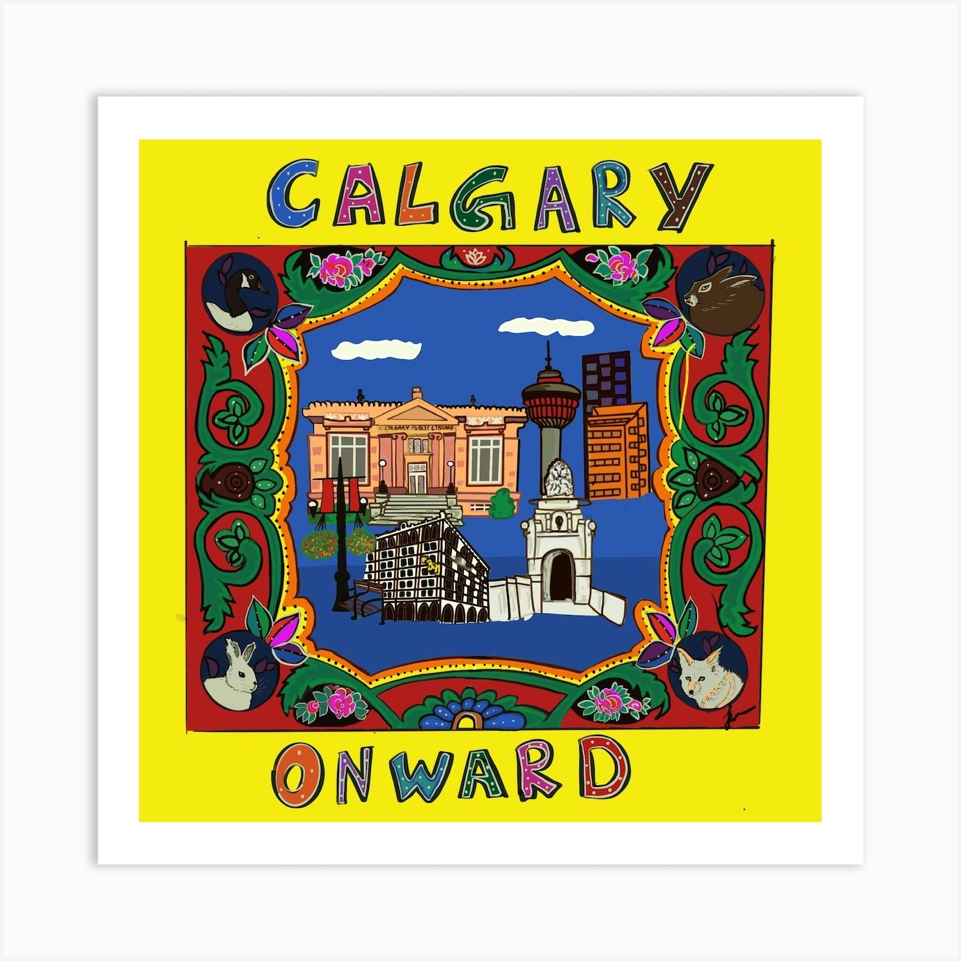 Calgary Onward Art Print by Indus Design Fy