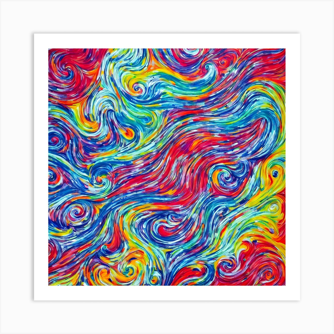 Swirls Of Colorful Paint D3 Art Print by BowlesCS - Fy