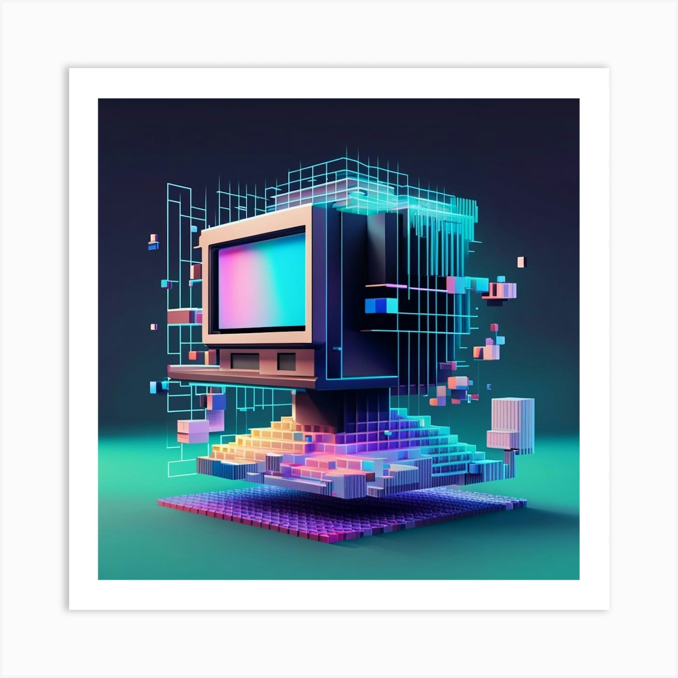 Computer Monitor Art Print by Expressions by JulesM Fy
