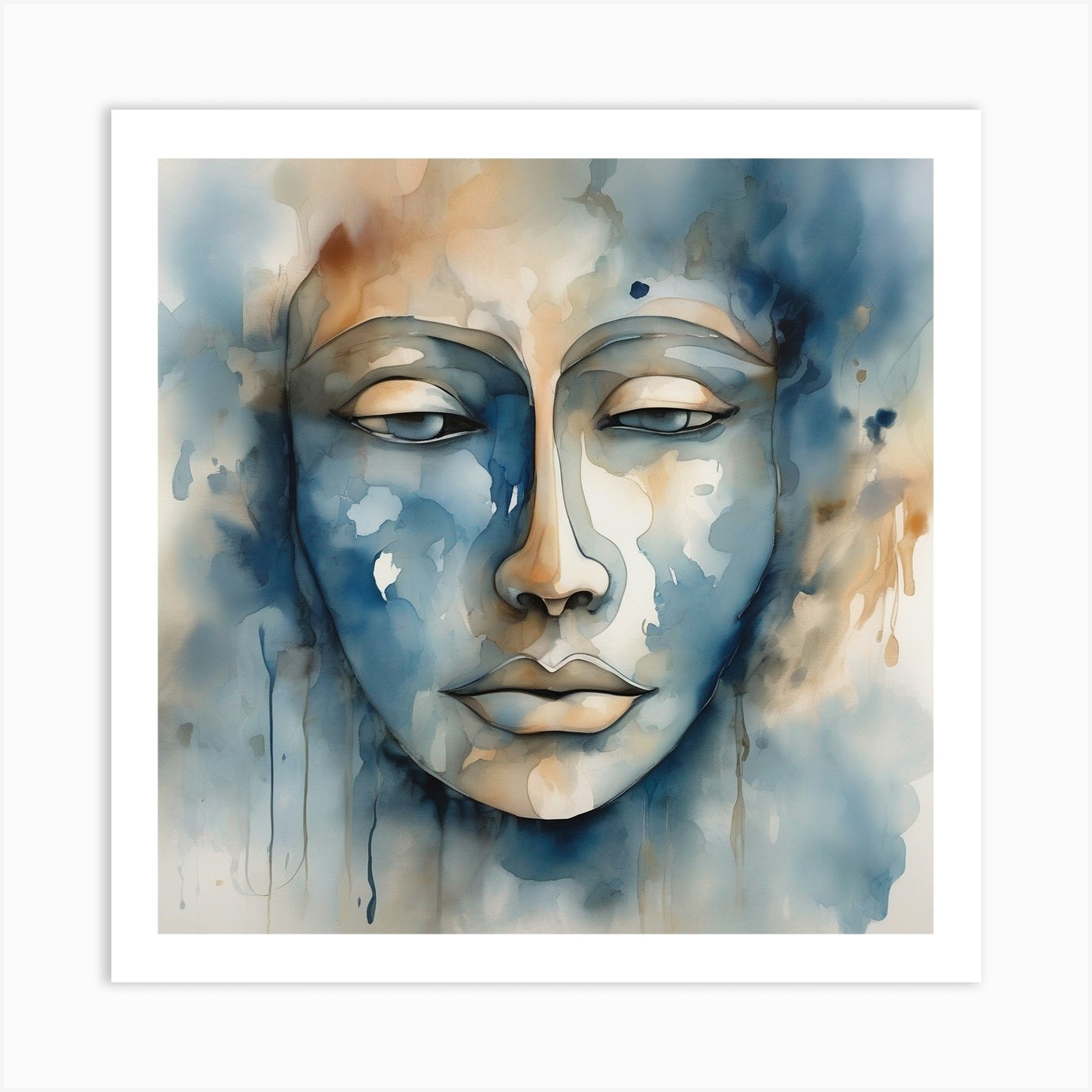 Enigmatic Abstract Face Art Print (4) Art Print by logicx Fy