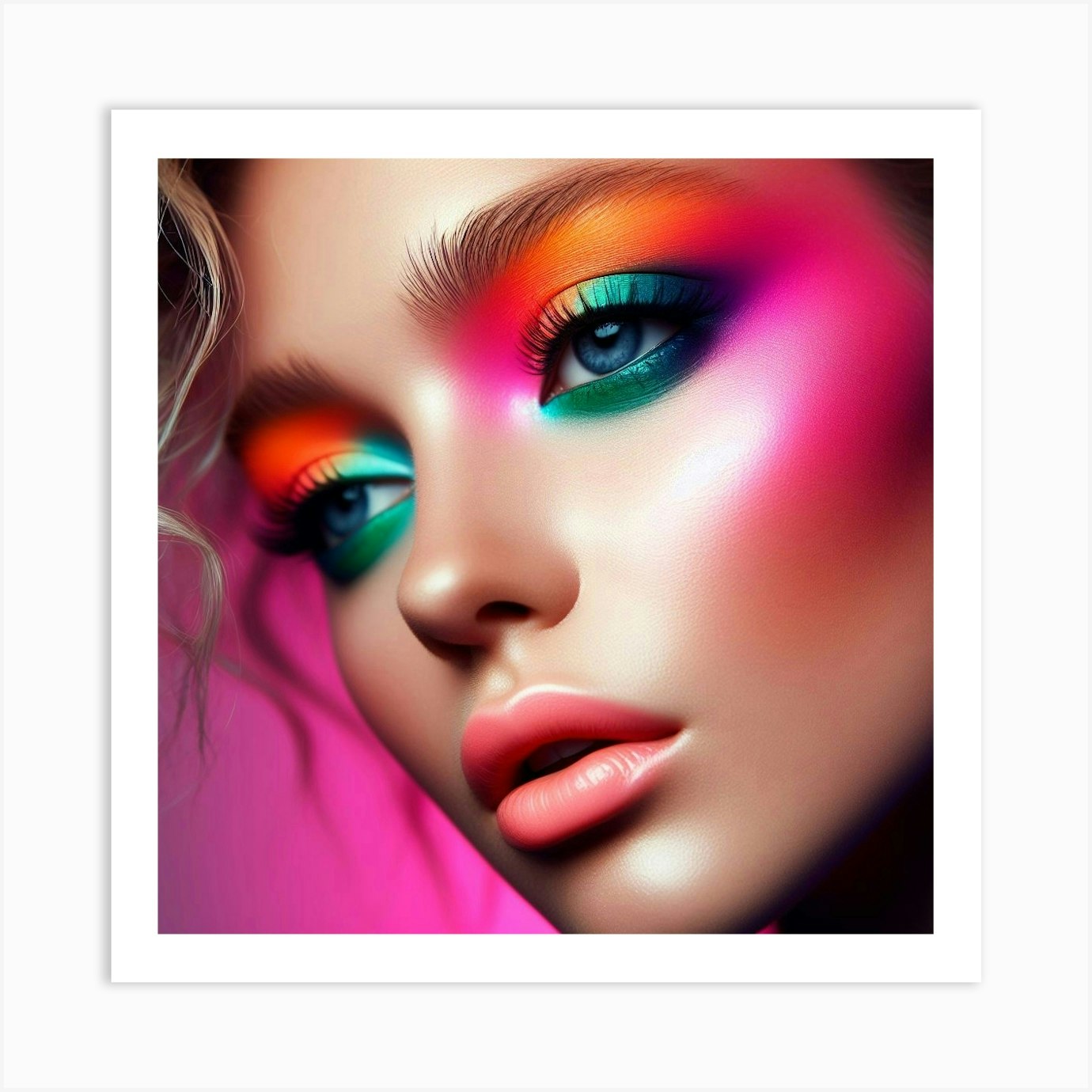 Beautiful Young Woman With Colorful Makeup Art Print by arkart - Fy
