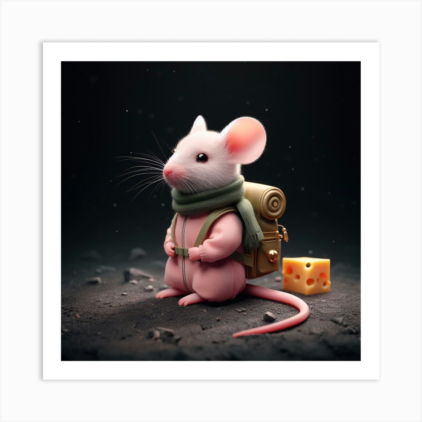 Mouse With Backpack Art Print by NickvanS - Fy